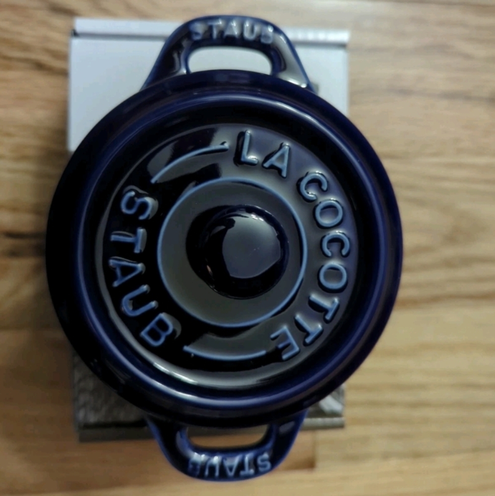 STAUB La Cocotte Mini Dutch Oven Stoneware, Makes Perfect Salt Dish Dk Blue